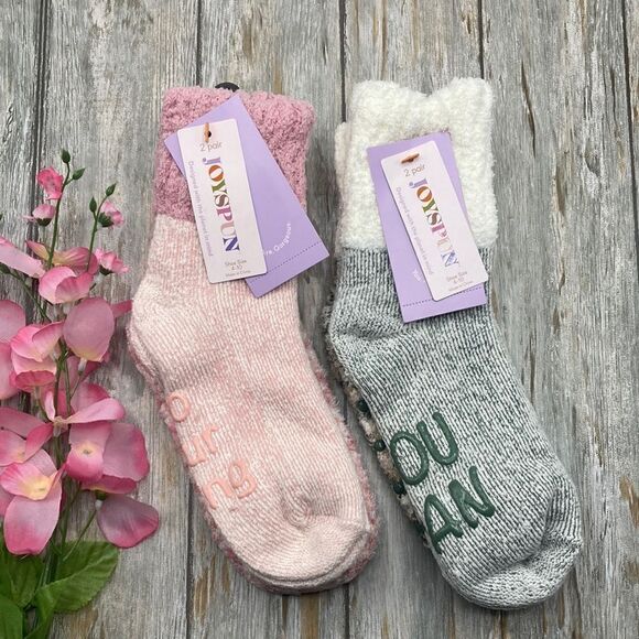 Women's Ultra Soft Fuzzy Lounge Socks 2-Pack Shoe Size 4-10 - Picture 1 of 8